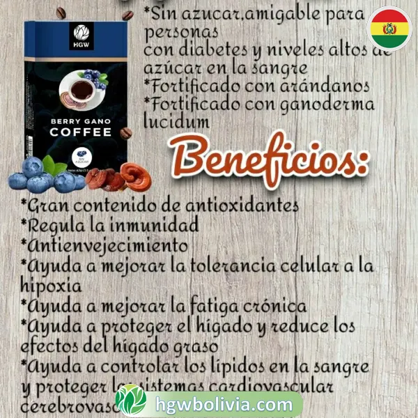 Café de Ganoderma y Arándanos HGW ☕ | Berry Gano Coffee - Defensas 3 Café de Ganoderma y Arándanos HGW ☕ | Berry Gano Coffee - Defensas - Imagen 3